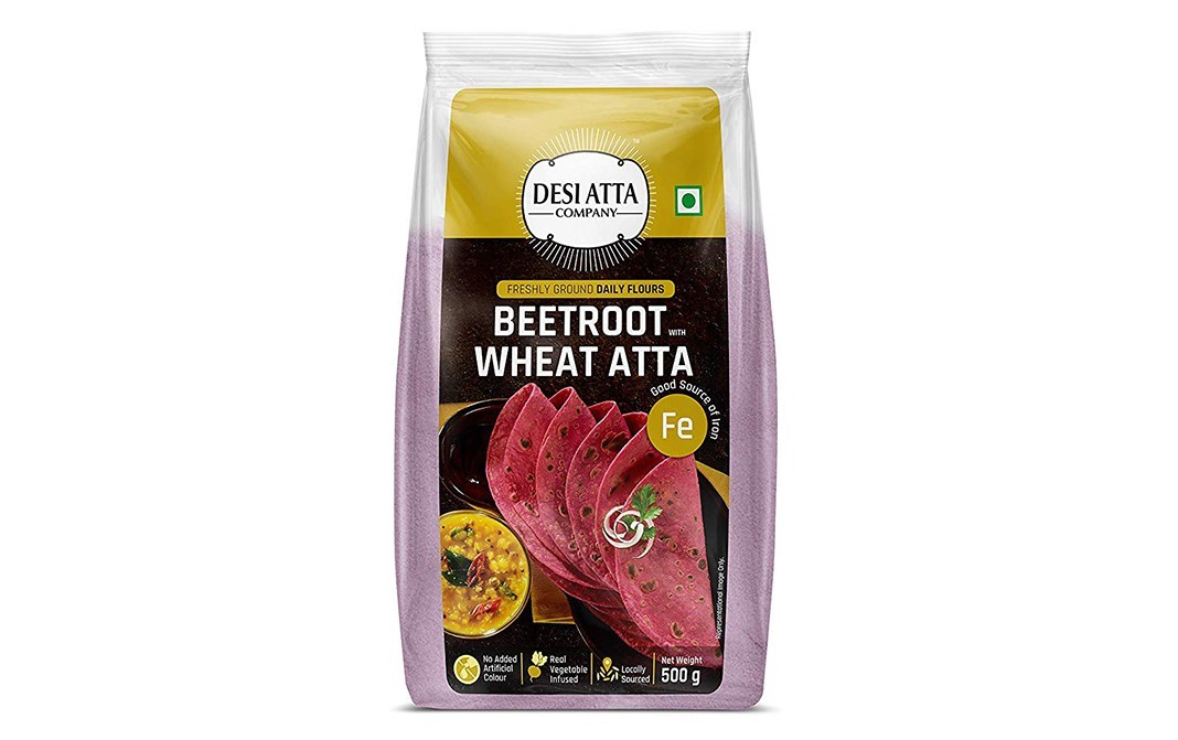 Desi Atta Beetroot Wheat Atta    Pack  500 grams